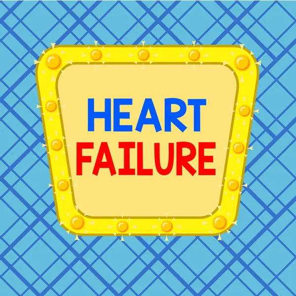 Word writing text Heart Failure. Business concept for the severe failure of the heart to function properly Asymmetrical uneven shaped format pattern object outline multicolour design. — 스톡 사진