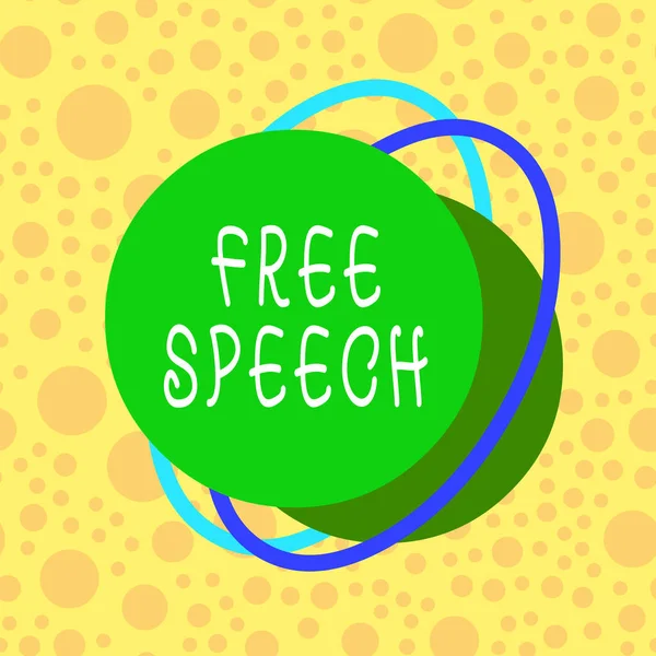 Conceptual hand writing showing Free Speech. Business photo showcasing the right of showing to express their opinions publicly Asymmetrical format pattern object outline multicolor design. — Stockfoto