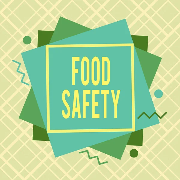 Handwriting text writing Food Safety. Concept meaning conditions and practices that preserve the quality of food Asymmetrical uneven shaped format pattern object outline multicolour design.