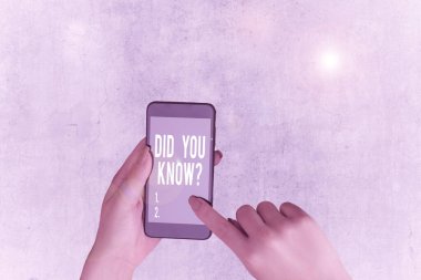 El yazısı metin You Know Soru mu. Birisine gerçeği veya olayı bilip bilmediğini sorduğunuzda kavram anlamı.