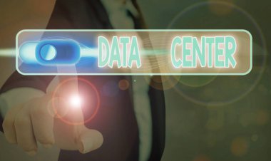 Word writing text Data Center. Business concept for a repository that houses computing facilities like servers.