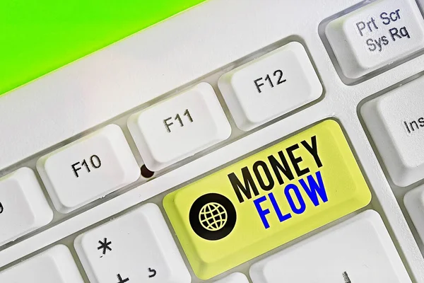 Text sign showing Money Flow. Conceptual photo the increase or decrease in the amount of money a business. — Stock Photo, Image