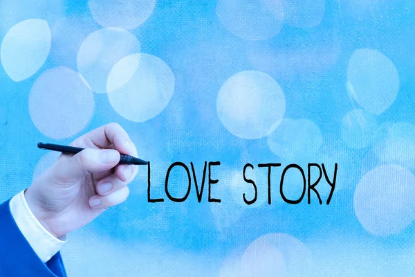Conceptueel handschrift met Love Story. Zakelijke foto tekst het is iets zoals een roman of film over een liefdesaffaire. — Stockfoto