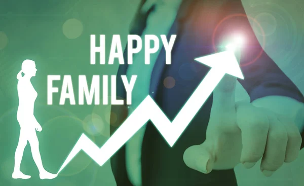 Manuscrito texto escrevendo família feliz. Conceito que significa que os membros da família ficam juntos gastando tempo de qualidade . — Fotografia de Stock