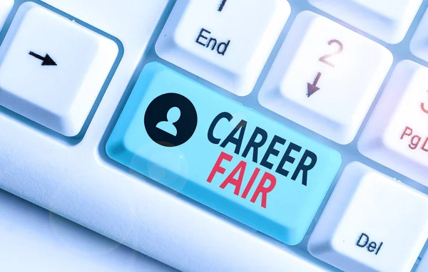 Handwriting text Career Fair. Concept meaning an event at which job seekers can meet possible employers. — 스톡 사진