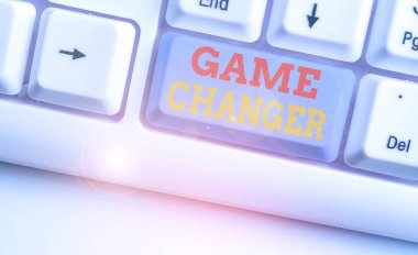 Oyun Değiştirici 'yi gösteren metin işareti. Mevcut çalışma biçiminde büyük bir değişimi etkileyen kavramsal fotoğraf yolu.