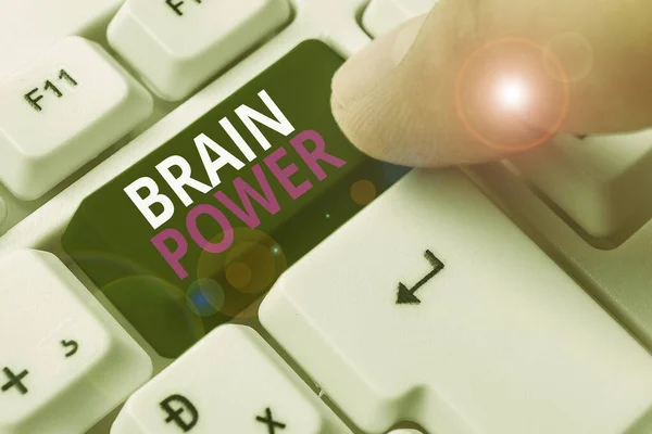Parola che scrive testo Brain Power. Concetto di business per la capacità di comprendere Comprendere e trarre profitto dall'esperienza . — Foto Stock