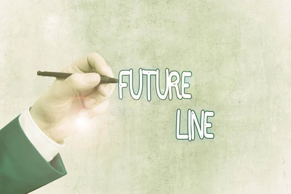 Szövegírás Future Line. Üzleti koncepció a jövőben esedékes adósságra vonatkozóan A jövőben fizetendő adósság. — Stock Fotó
