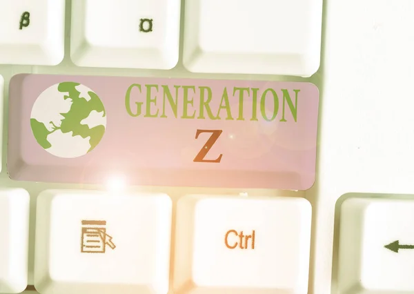 Signe texte montrant la génération Z. Nom de la photo conceptuelle pour la génération d'enfants après les milléniaux . — Photo