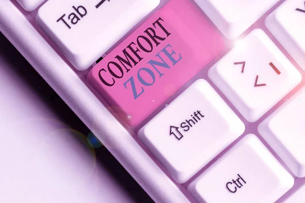 Word writing text Comfort Zone. Business concept for place or situation where one feels safe and without stress. — Stockfoto