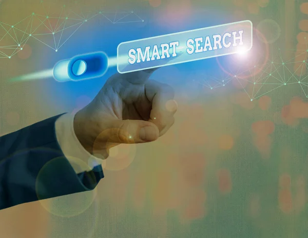 Texto de escritura de palabras Smart Search. Concepto de negocio para la herramienta utilizada en el software de grabación para la búsqueda basada en movimiento . —  Fotos de Stock