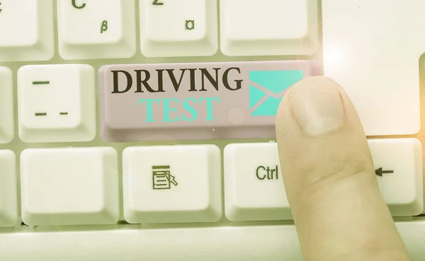 Word writing text Driving Test. Business concept for procedure to test a demonstrating s is ability to drive a motor vehicle.