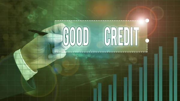 Text sign showing Good Credit. Conceptual photo borrower has a relatively high credit score and safe credit risk.