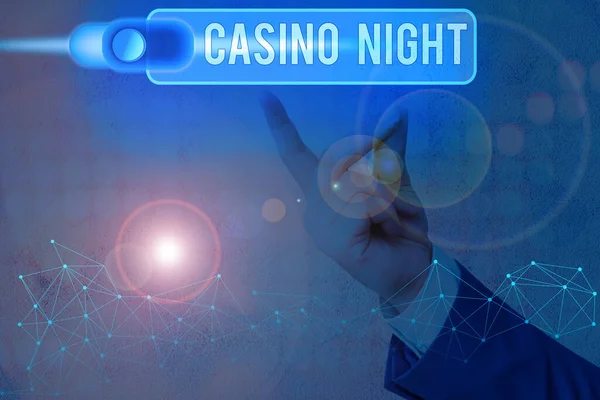 Konceptuální rukopis ukazující Casino Night. Firemní foto textová událost, kde můžete zažít zábavu hraní v reálném kasinu. — Stock fotografie