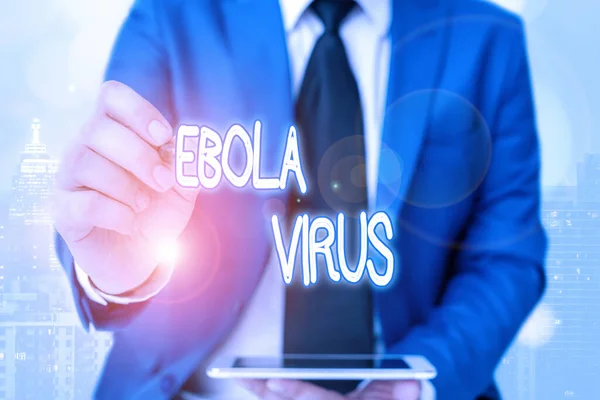 Word writing text Ebola Virus. Business concept for a viral hemorrhagic fever of humans and other primates. — Φωτογραφία Αρχείου