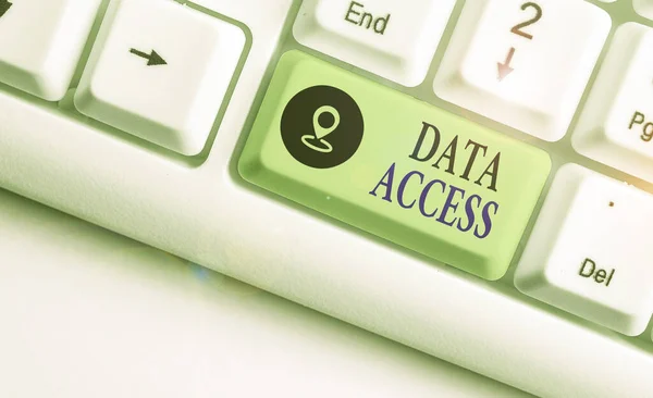 Conceptual hand writing showing Data Access. Business photo text a user s is ability to access data stored within a database. — Stock Photo, Image