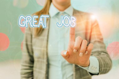 El yazısı metin yazma Great Job. Kavram anlamı çok iyi yapmış bir şey için birini öven kullanılır.