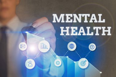 Ruh Sağlığını gösteren kavramsal el yazısı. İş fotoğraf onların psikolojik refahı ile ilgili durum gösteren vitrine.