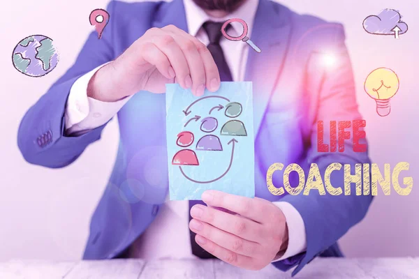 Parola scrittura testo Life Coaching. Concetto aziendale per dimostrare che i dipendenti contribuiscono a dimostrare il raggiungimento dei loro obiettivi nella carriera. — Foto Stock