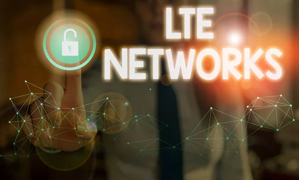 LTE 네트워크를 보여 주는 필기 노트. 4G 무선 통신 표준 장기 진화를 보여 주는 비즈니스 사진. — 스톡 사진