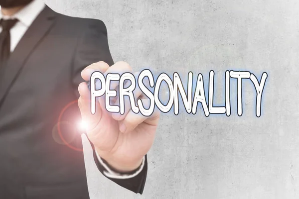 Escrevendo nota mostrando Personalidade. Foto de negócios mostrando características de combinação que formam indivíduos caráter . — Fotografia de Stock