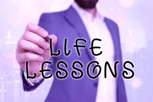 Handwriting text Life Lessons. Concept meaning something which useful knowledge or principles can be learned.