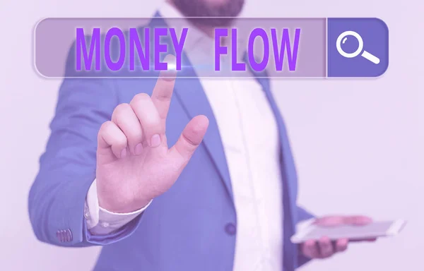 Handschrift tekst Money Flow. Concept betekent de toename of daling van de hoeveelheid geld een bedrijf. — Stockfoto