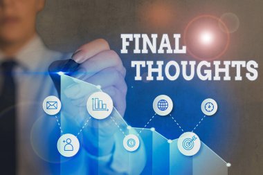 Son Düşünceleri gösteren kavramsal el yazısı. İş fotoğraflarının sergilenmesi, vardığınız sonuç dahilinde son birkaç cümle olmalı..