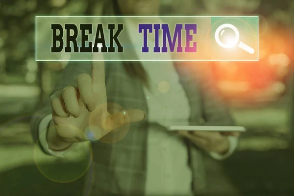 Signo de texto que muestra el tiempo de descanso. Foto conceptual hora programada cuando los trabajadores dejan de trabajar por un breve período . — Foto de Stock