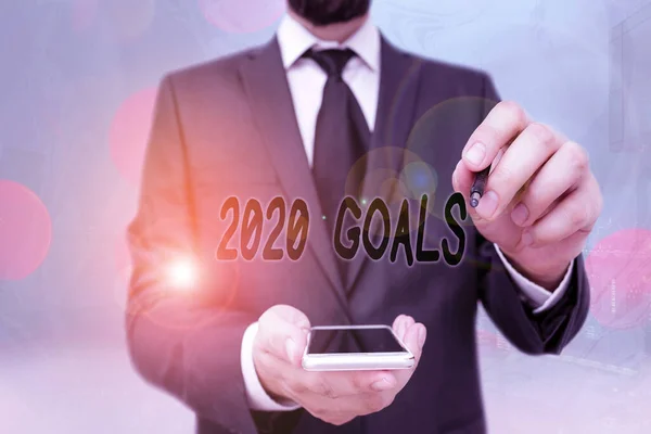 Handwriting text 2020 Goals. Concept meaning something that you are trying to do or achieve for this year. — Stock Photo, Image