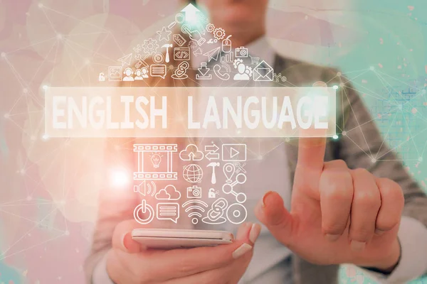 Nota di scrittura che mostra la lingua inglese. Foto d'affari che mostrano la terza lingua madre parlata nel mondo dopo cinese e spagnolo . — Foto Stock