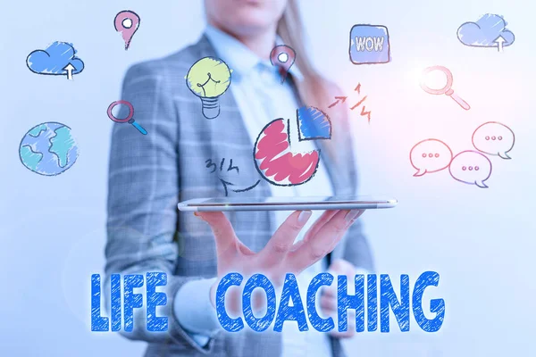 Woord schrijven tekst Life Coaching. Bedrijfsconcept voor het demonstreren van werknemers om hun carrièredoelen te helpen bereiken. — Stockfoto