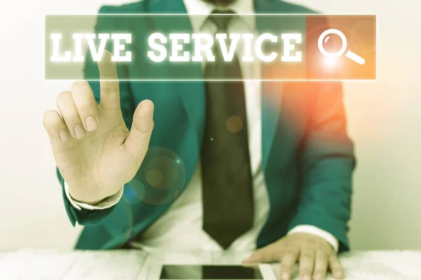 Handstilstextskrivning Live Service. Begreppet mening Utöka eller ge hjälp till andra på muntligt eller handlande sätt. — Stockfoto