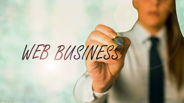 Textová značka zobrazující Web Business. Konceptuální fotografie prodej online služeb nebo produktů Podnikání online obchodu. — Stock fotografie