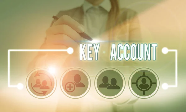 Konceptuální rukopis zobrazující Key Account. Obchodní foto předvádějící individuální přístup prodeje předvádějící svým zákazníkům. — Stock fotografie