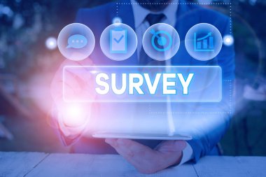 Kelime yazma metin Anketi. Önceden tanımlanmış bir gruptan veri toplamak için kullanılan araştırma yöntemi için iş kavramı.