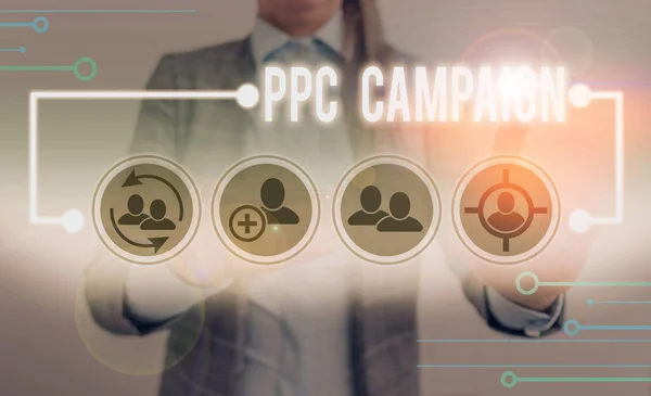 Texto de escritura de palabras Campaña Ppc. Concepto de negocio para el uso de PPC con el fin de promover sus productos y servicios . —  Fotos de Stock