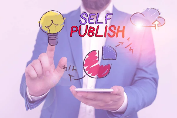 Tekst schrijven Self Publish. Bedrijfsconcept voor het onafhankelijk en op eigen kosten publiceren van hun werk. — Stockfoto