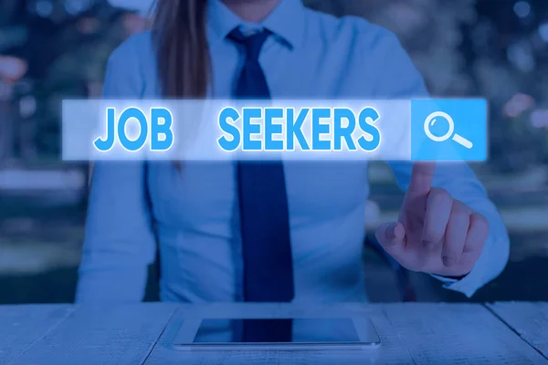 Manuscrito texto escrito Job Seekers. Conceito que significa um desempregado que demonstra quem procura activamente emprego . — Fotografia de Stock