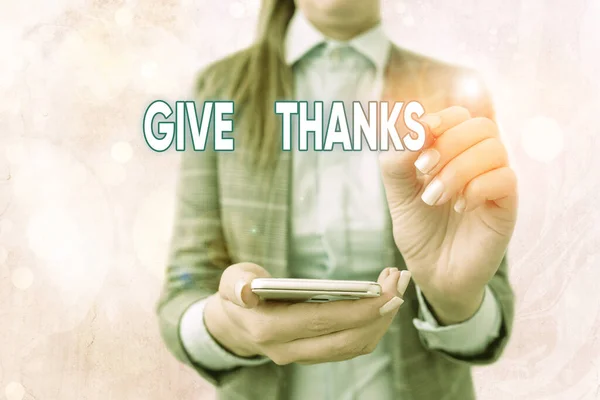 Текстовий знак показує Дякую. Концептуальні фото висловлюють вдячність або висловлюють вдячність . — стокове фото