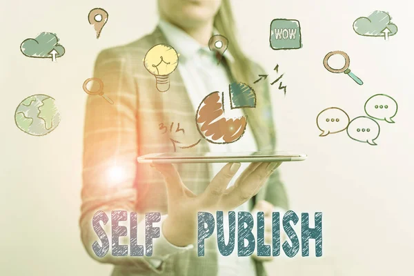 Texte d'écriture Word Self Publish. Concept d'entreprise pour écrivain publier morceau de ceux travailler indépendamment à ses frais . — Photo