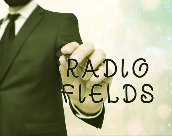 Text sign showing Radio Fields. Conceptual photo electromagnetic field intensity consisting of an electric.