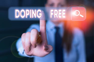 Word writing text Doping Free. Business concept for proven not using any substance to illegally improve athletic.