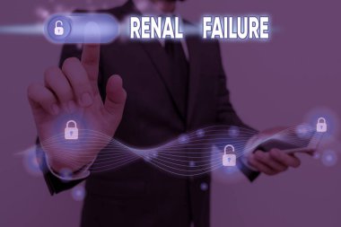 Conceptual hand writing showing Renal Failure. Business photo showcasing medical condition in which the kidneys no longer function.