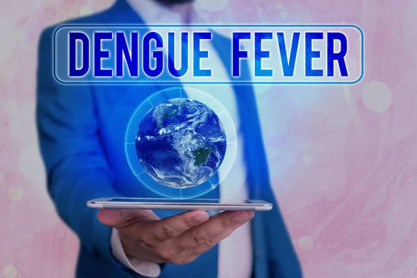 Πινακίδα που δείχνει δάγκειο πυρετό. Εννοιολογική φωτογραφία μολυσματική ασθένεια που προκαλείται από ένα flavivirus ή aedes κουνούπια Στοιχεία αυτής της εικόνας που παρέχονται από τη NASA. — Φωτογραφία Αρχείου