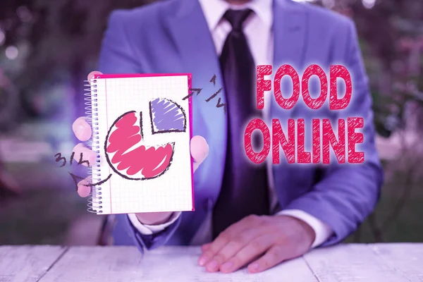 Handwriting text writing Food Online. Concept meaning most convenient way for customers to purchase food online.