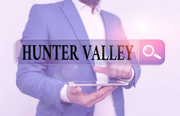 Word writing text Hunter Valley. Business concept for Australia best known wine regions State of New South Wales.