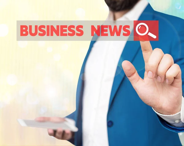 Parola di scrittura del testo Business News. Concetto di business per le informazioni riportate in un giornale o in una rivista . — Foto Stock