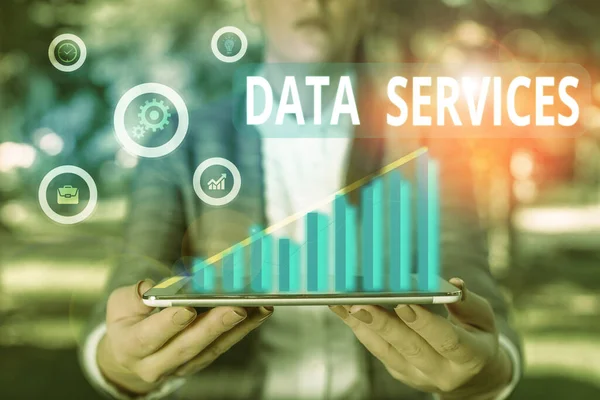 Texto de escritura de palabras Data Services. Concepto de negocio para servicios de terceros que ayudan a gestionar los datos para los clientes . —  Fotos de Stock