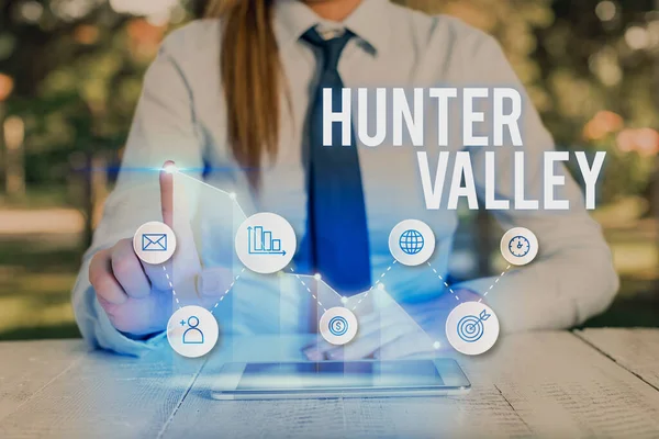 Word writing text Hunter Valley. Business concept for Australia best known wine regions State of New South Wales. — Stockfoto